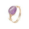 Oval Natural Amethyst & Amazonite & Rose Quartz & Citrine Finger Rings GG-CJ22AE-G-4
