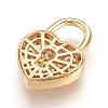 Brass Micro Pave Cubic Zirconia Pendants ZIRC-F062-04G-2