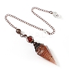 Natural Carnelian & Resin Hexagonal Pointed Dowsing Pendulums PW-WG7D05E-21-1