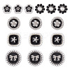 15Pcs 5 Styles 1-Hole Alloy Enamel Shank Buttons BUTT-TA0001-47B-3