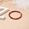 Natural Agate Round Beaded Stretch Bracelet BJEW-JB08614-02-2