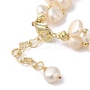Natural Pearl Beaded Double Layer Multi-strand Bracelet BJEW-C051-53G-3