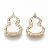 Brass Micro Pave Clear Cubic Zirconia Charms X-KK-S355-007G-NF-2