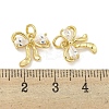 Brass with Clear Cubic Zirconia Charms with Jump Rings KK-Q820-09G-3