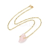 Natural Rose Quartz Irregular Nugget Pendant Necklace LS-G-E155-03G-02-1