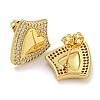 Rack Plating Brass Micro Pave Clear Cubic Zirconia Stud Earrings EJEW-I313-18A-G-2