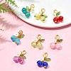 8Pcs 8 Colors Cherry Glass Pendant Decorations HJEW-JM02716-1
