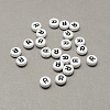 White and Black Acrylic Horizontal Hole Letter Beads SACR-Q101-01R-1