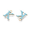 Rack Plating Alloy Enamel Pendants ENAM-T024-53K-G-2