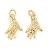 Brass Micro Pave Cubic Zirconia Charms KK-F927-26G-1
