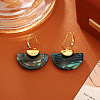 Brass & Paua Shell Dangle Earrings WG60023-02-1