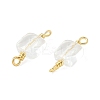 Glass Faceted Square Connector Charms KK-C097-09G-01-2