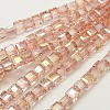 Electroplate Glass Beads Strands EGLA-D018-6x6mm-69-1
