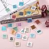 25Pcs 25 Styles Square with Word Food Grade Eco-Friendly Silicone Focal Beads SIL-SZ0002-69-4
