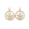 Brass Pendants Pave Shell KK-L208-73G-1