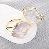 Horse Eye Natural Amethyst Cuff Rings RJEW-M076-04G-05-4