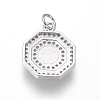 Brass Micro Pave Cubic Zirconia Pendants ZIRC-I032-49P-2