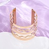Wave Iron Cuff Bangles for Women BJEW-G741-04KCG-3