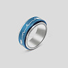 Rotatable 304 Stainless Steel Finger Rings FS-WGF1F3F-10-1