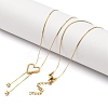 PVD Vacuum Plating 304 Stainless Steel Enamel Heart Pendant Necklaces NJEW-C063-03G-02-4