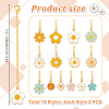 30Pcs 15 Style Flower Alloy Enamel Pendant Decorations HJEW-AB00578-2