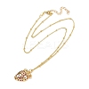 Brass Micro Pave Camellia Cubic Zirconia Fruit Pendant Necklaces for Women NJEW-U042-02A-G-2
