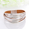 Two Tone Imitation Leather Multi-strand Bracelets for Women WGE2A7B-04-1