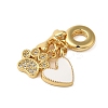 Rack Plating Brass Micro Pave Clear Cubic Zirconia European Dangle Charms KK-P279-30G-2
