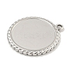 Non-Tarnish 304 Stainless Steel Pendants Cabochon Settings STAS-A099-04P-2