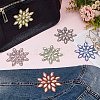 6Pcs 6 Colors Snowflake Glitter Hotfix Glass Rhinestone DIY-FG0007-62-4