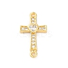 Brass Micro Pave Cubic Zirconia Connector Charms KK-S510-16G-1