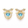 Brass Micro Pave Cubic Zirconia Pendants KK-T070-61A-1