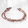 Romantic Tin Alloy Czech Rhinestone Multi-strand Bracelets BJEW-BB02314-4