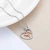 Brass Micro Pave Clear Cubic Zirconia Pendant Necklaces FS-WGB309C-01-2
