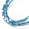 Electroplate Transparent Glass Beads Strands Pearl Luster Plated EGLA-H106-01A-PL04-3