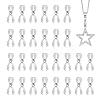 60Pcs 201 Stainless Steel Pendant Pinch Bails STAS-UN0049-40-1