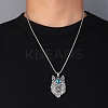 Zinc Alloy with Glass Pendant Necklaces NJEW-M211-09ASP-3