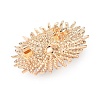 Sunflower Alloy Crystal Rhinestone Brooches JEWB-P054-04G-2