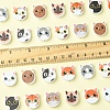 40Pcs 10 Colors Printed Wood Beads WOOD-FS0001-36-5