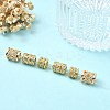 6Pcs 3 Styles Brass Pave Clear Cubic Zirconia European Beads KK-CJ0003-08-5