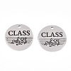 Non-Tarnish 201 Stainless Steel Pendants STAS-T064-38P-23-2