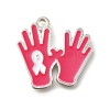 Breast Cancer Pink Awareness Ribbon Theme Alloy Enamel Pendants LS-ENAM-C026-01E-S-1
