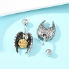 316 Stainless Steel Curved Barbell Dangle Belly Rings AJEW-C044-01-2