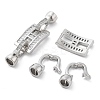 Brass with Clear Cubic Zirconia Fold Over Clasps KK-Z080-07P-2