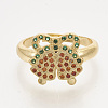 Brass Cubic Zirconia Pendants & Stud Earrings & Adjustable Rings Jewelry Sets SJEW-S043-02-2