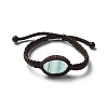 Adjustable Oval Natural Fluorite Braided Bead Bracelets BJEW-H626-02-11-4