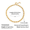 304 Stainless Steel Oval Link Chain Necklaces for Women UP9018-2-2