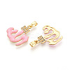 Brass Micro Pave Cubic Zirconia Enamel Pendants X-KK-L231-06G-01-2