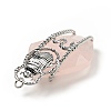 Natural Rose Quartz Pendants G-C246-06P-3