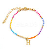 Brass Letter Charm Bracelets FM8278-8-1